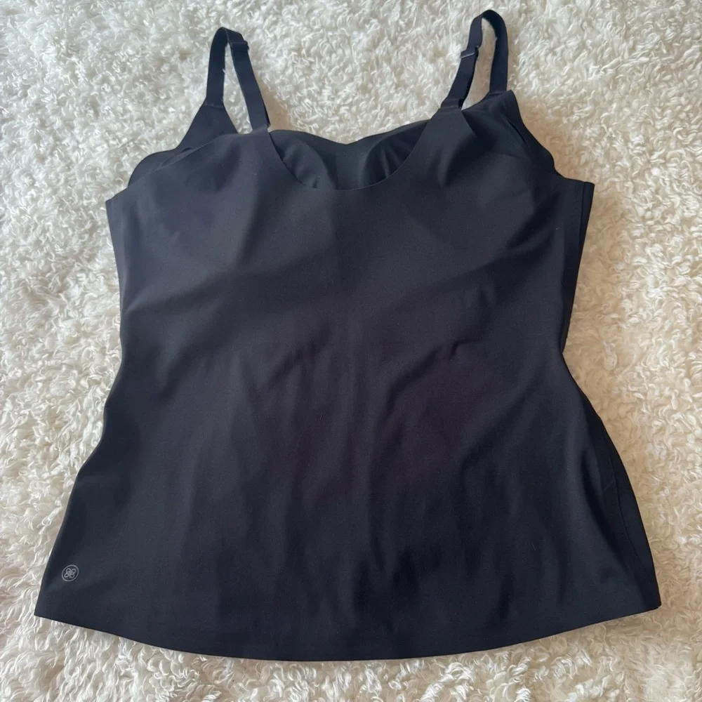 HONEYLOVE LiftWear Tank Shapewear Vamp Black Seamless Smoothing Wire Free Sz 1X - Picture 5 of 14